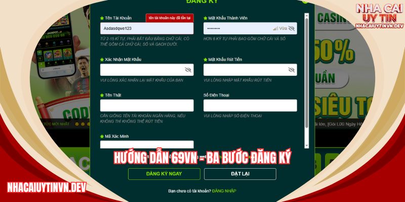 Hướng dẫn 69VN về cách đăng ký cực dễ