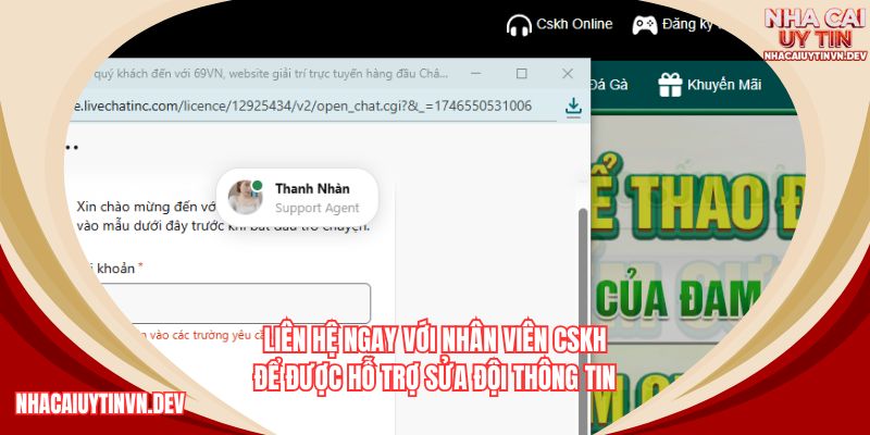 Chỉ mỗi chuyên viên được phép thay đổi thông tin hồ sơ